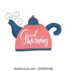 Good morning modern poster. Hand lettering and custom typography for your designs: logo, invitations, cards.