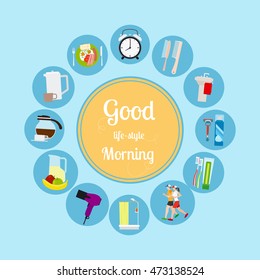 Good morning new day background. Vector illustrationa