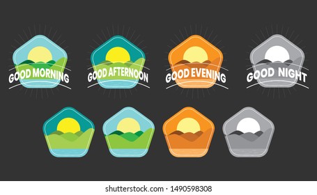 Good morning to night vector based background. Can be use as logo background, flyers, brochures, Hotel logos, Articles, business cards, Digital and  Social media ads 