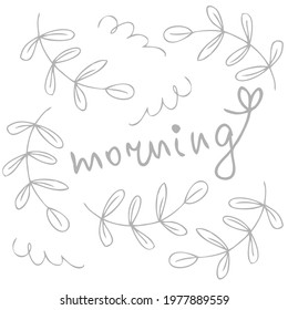 Good morning pattern. Perfect for scrapbooking, greeting card, textile and prints. Hand drawn vector illustration.

