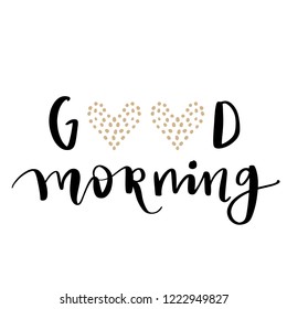 Good Morning Phrase Hand Lettering Text Stock Vector (Royalty Free ...