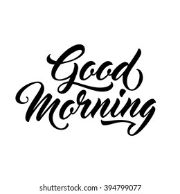 Good Morning Script Lettering Greeting Card Stock Vector (Royalty Free ...