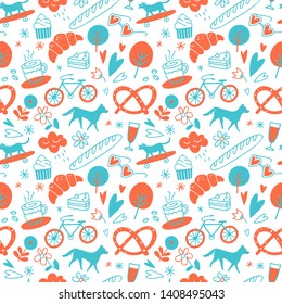 Good morning seamless vector pattern.