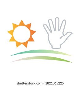 ilustración de diseño de vectores de icono solar de buena mañana