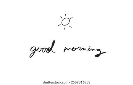 good morning sun object icon element graphic design calligraphy hand written lettering script text font waking up relaxation sleeping cozy good morning sun resting freshness stretching bedding pajama 