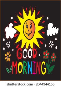 GOOD MORNING SUNSET BACKGROUND VECTOR GRAPHIC,