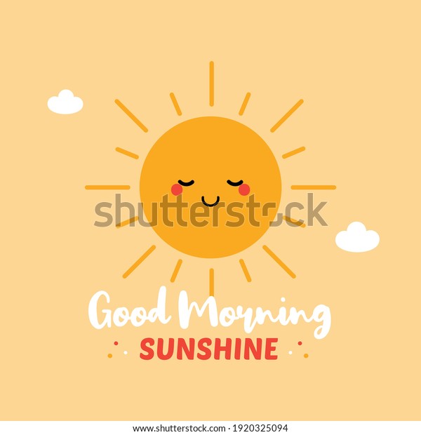 Good Morning Sunshine Cute Cartoon Style Stock Vector (Royalty Free ...