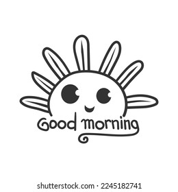 Good Morning  sunshine with lettering text vector illustration