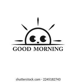 Good Morning  sunshine with lettering text vector illustration