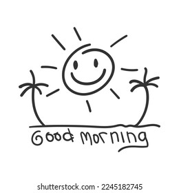 Good Morning  sunshine with lettering text vector illustration
