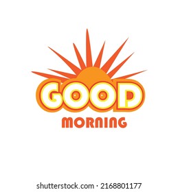 Good morning sunshine nice vector calligraphy lettering motivation phrase poster design with sun 