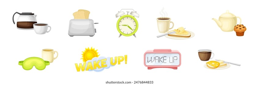 Good Morning Symbol and Different Attribute Vector Set