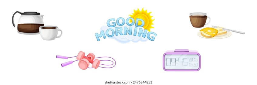 Good Morning Symbol and Different Attribute Vector Set