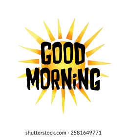 good morning text on white background.