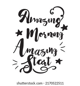 good morning Typography Calligraphy, greetings, love VECTOR