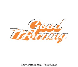 good morning typography typographic creative writing text image icon 1