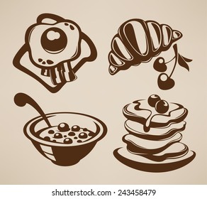 good morning, vector collection of traditional breakfast meal