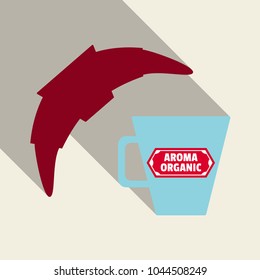 Good morning vector illustration. croissant and coffee