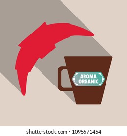 Good morning vector illustration. croissant and coffee