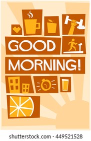 GOOD MORNING (Vector Illustration in Flat Style Poster Design)