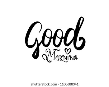 Good Morning Vector Illustration Hand Lettering Stock Vector (Royalty ...