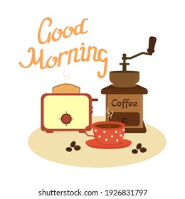 Ilustración vectorial de Good Morning para su diseño