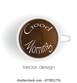 Good morning word on coffee cup,vector design