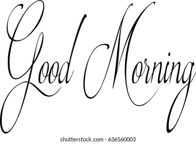 Good Morning Written in English text sign illustration on a white 
background