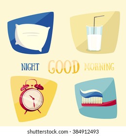 Good morning/night vector elements