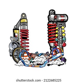 good motorcycle parts vector for logo

