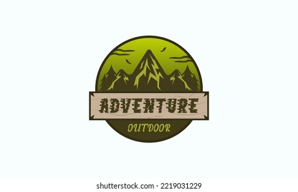 buen logo de montaña vectorial ilustración gráfica para tu logo al que le gusta la aventura