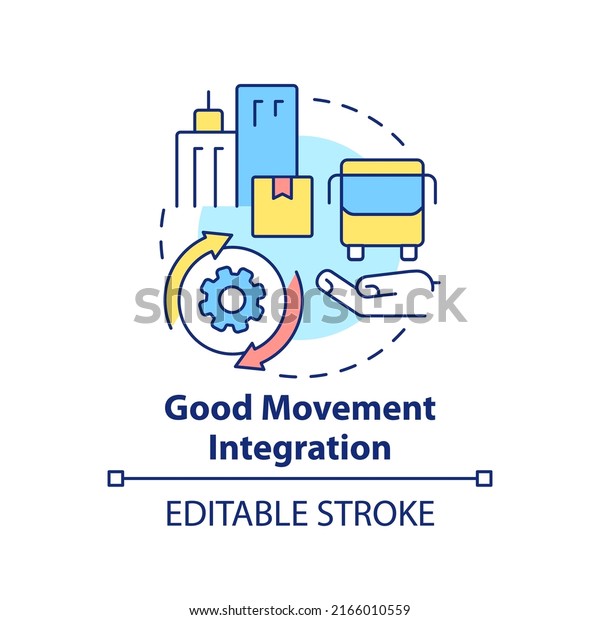 Good movement integration concept icon. Logistic\
integration. Maas requirement abstract idea thin line illustration.\
Isolated outline drawing. Editable stroke. Arial, Myriad Pro-Bold\
fonts used