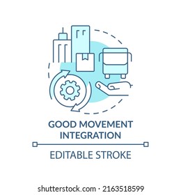 Good movement integration turquoise concept icon. Maas requirement abstract idea thin line illustration. Isolated outline drawing. Editable stroke. Arial, Myriad Pro-Bold fonts used