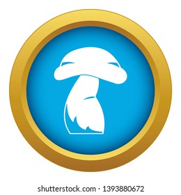 Good mushroom icon blue vector isolated on white background for any design