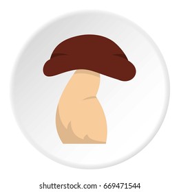 Good mushroom icon in flat circle isolated on white background vector illustration for web