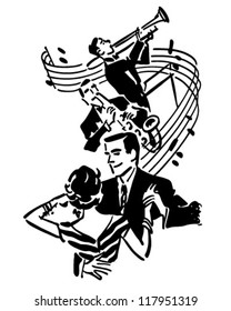 Good Music And Dancing - Retro Clipart Illustration