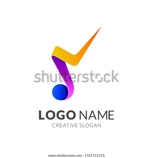Good Music Logo Music Note Check Stock Vector (Royalty Free) 1761721376