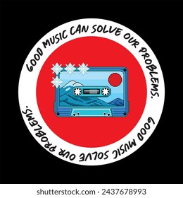 Good Music Solve - graphic print , Abstract fashion drawing and creative design for t-shirts, mugs, graphic tee, sweatshirt, cases, etc. Illustration in modern style for clothes.