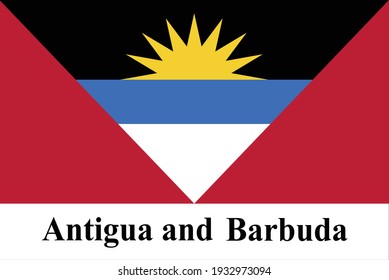 The good national flag of Antigua and Darbuda is high detailed