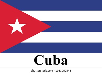 The good national flag of Cuba is high detailed