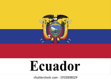 La buena bandera nacional de Ecuador es muy detallada