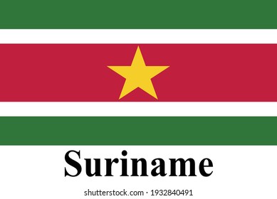 The good national flag of Suriname is high detailed
