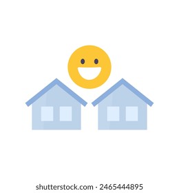 good neighbourhood icon with houses, flat vector design