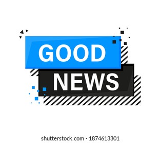 Good News Banner In Flat Style. Vector Illustration.