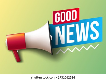 Good News Banner Megaphone Stock Vector (Royalty Free) 1931062514 ...