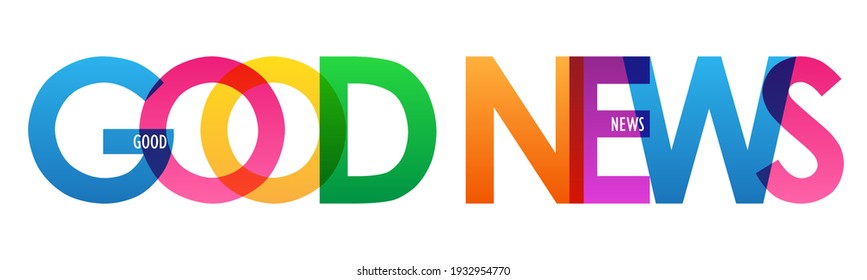 GOOD NEWS Colorful Vector Typography Banner