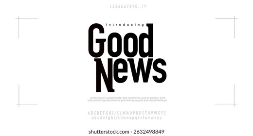 Good News Elegant Font Uppercase Lowercase and Number. Classic Lettering Minimal Fashion Designs. Typography modern serif fonts regular decorative vintage concept. vector illustration