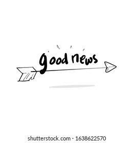 good news icon hand drawn