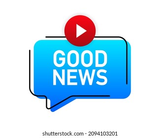 Good news information alert. Flat cartoon announcements banner. Vector illustration.