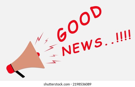 Good news information with megaphone. Vector illustration.